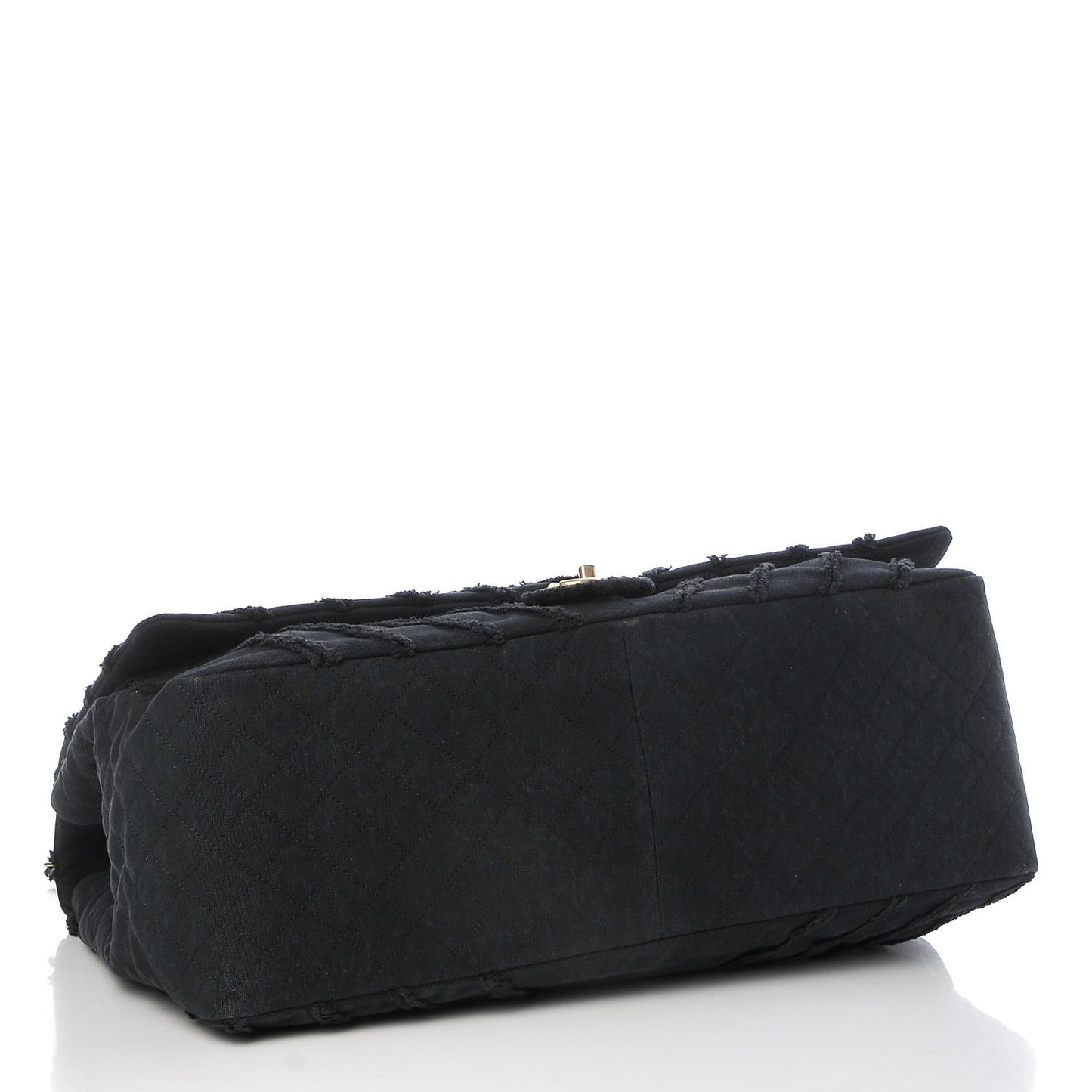 Canvas Chevron Quilted XXL Travel Flap Bag Black