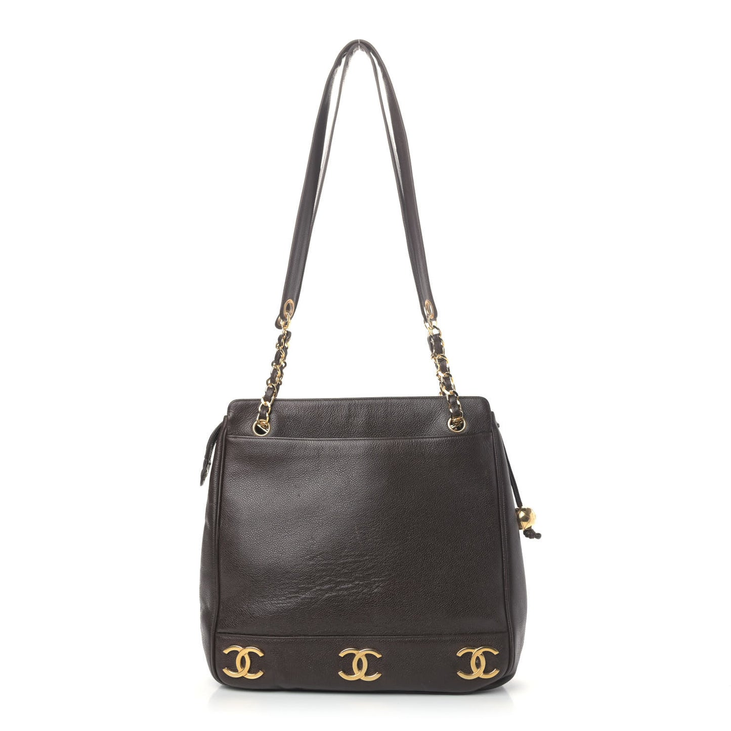 Caviar CC Shoulder Bag Dark Brown