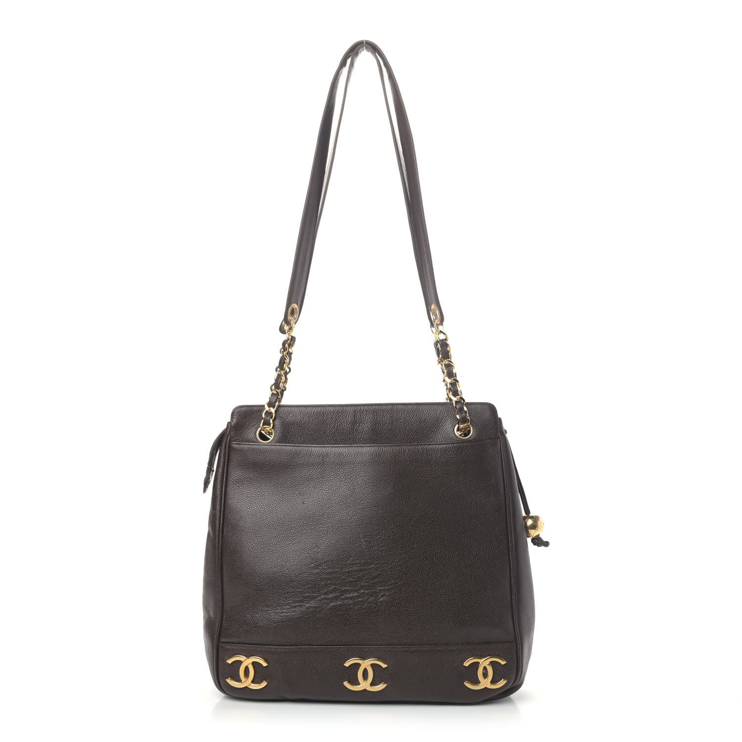 Chanel Caviar CC Shoulder Bag Dark Brown 1 of 11