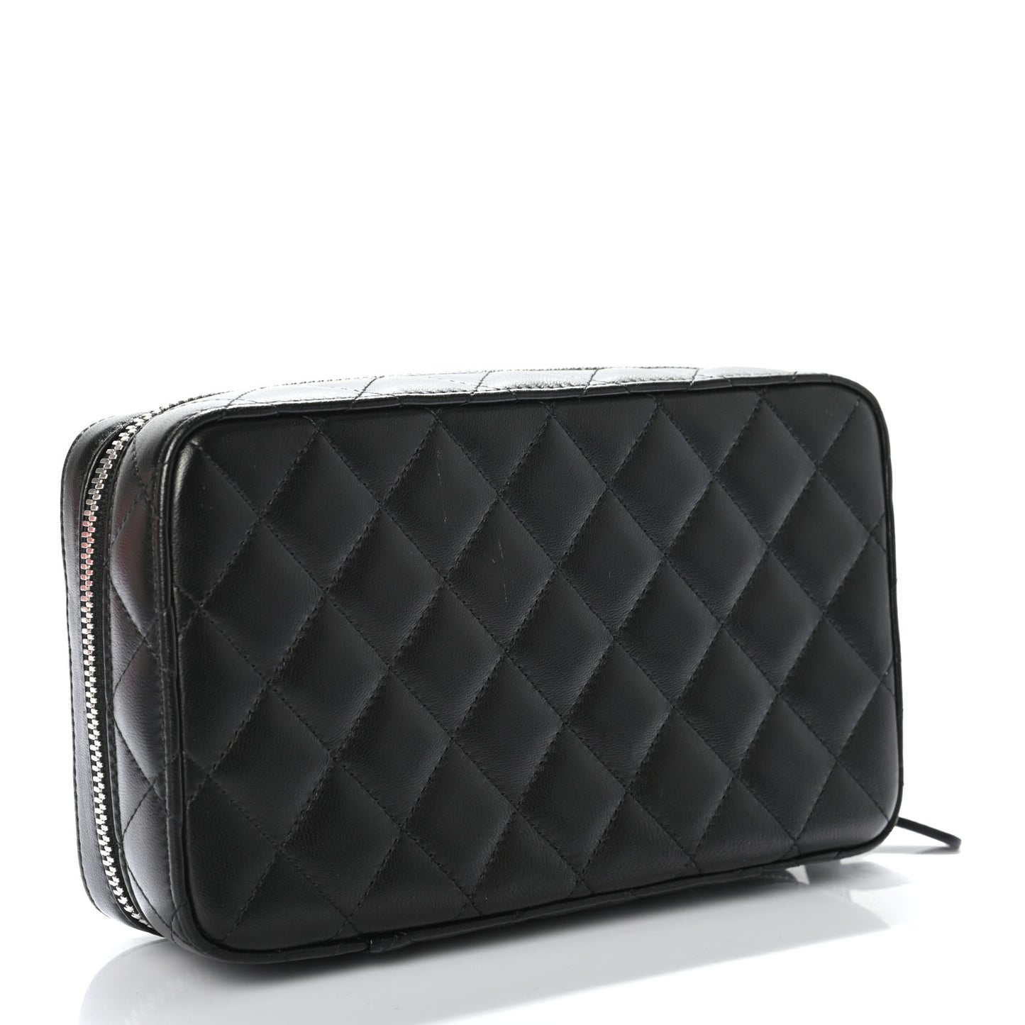 Lambskin Quilted Jewelry Case Black
