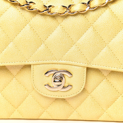 Chanel Iridescent Caviar Quilted Small Double Flap Yellow 11 of 12