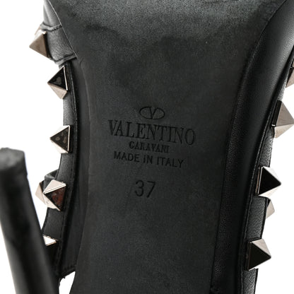 Valentino Garavani Calfskin Nappa Rockstud Ankle Strap 100mm Pumps 37 Black 7 of 8