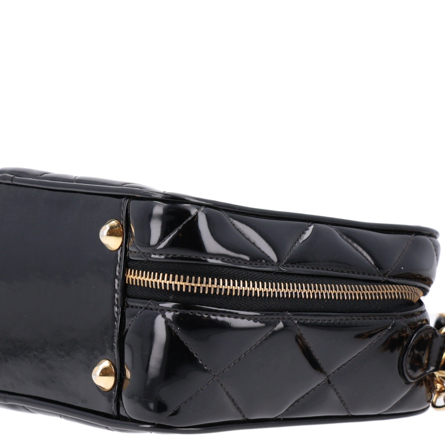 Chanel Patent Quilted Top Handle Vanity Case Black 11 of 11