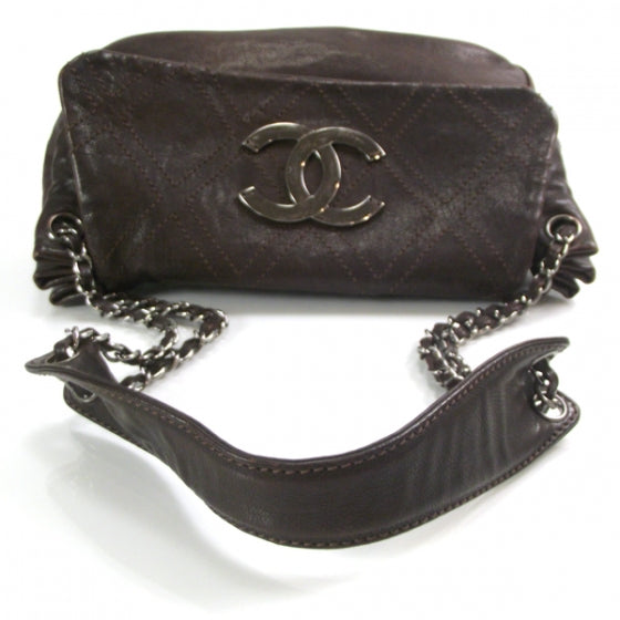 Chanel Leather Diamond Stitch Flap Brown 6 of 12