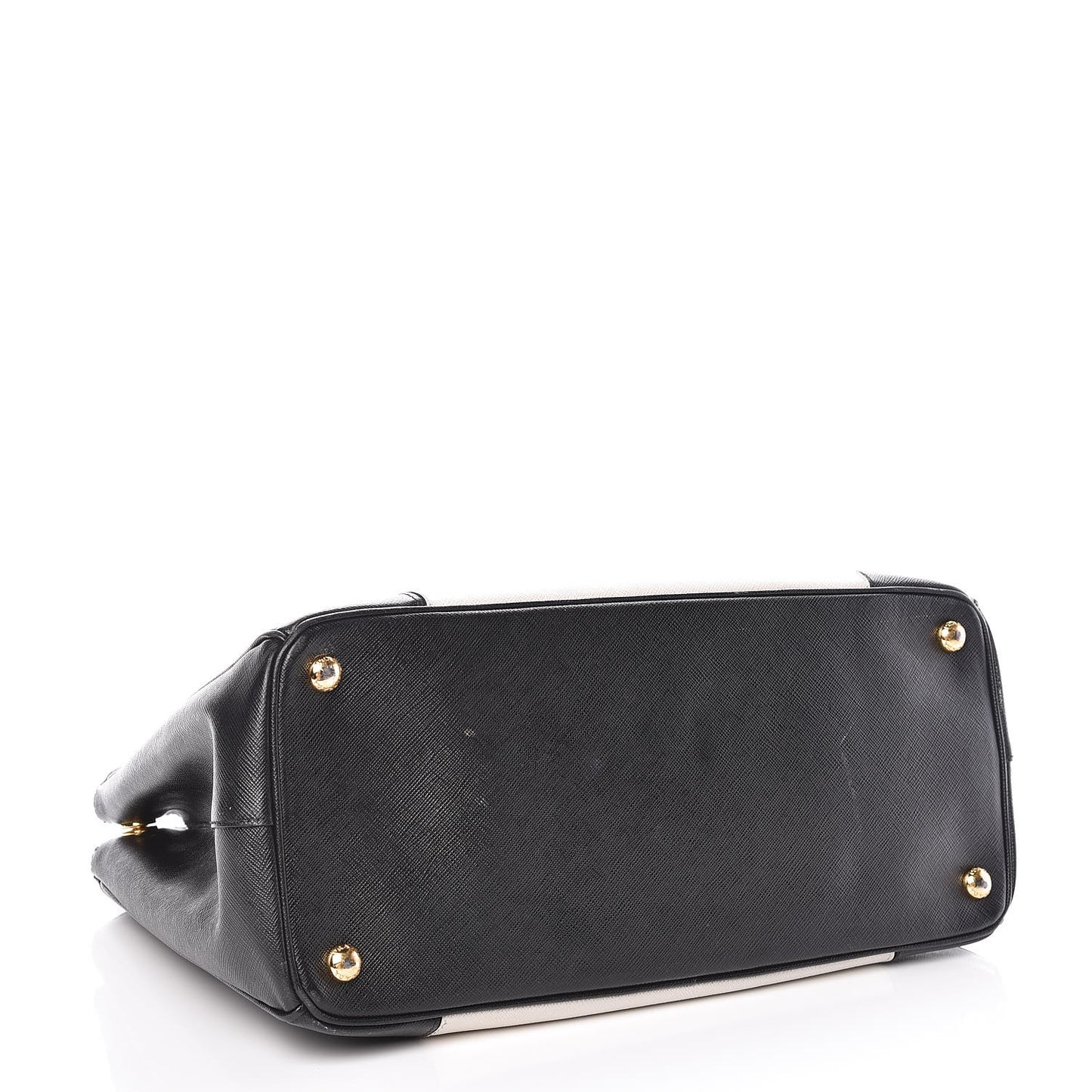 Saffiano Lux Colorblock Medium Galleria Double Zip Tote Black Talco