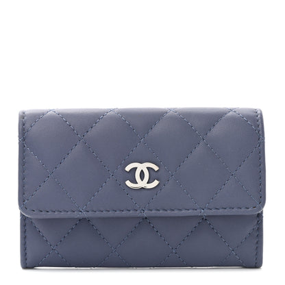 Chanel Lambskin Quilted Flap Card Holder Purple 1 of 11