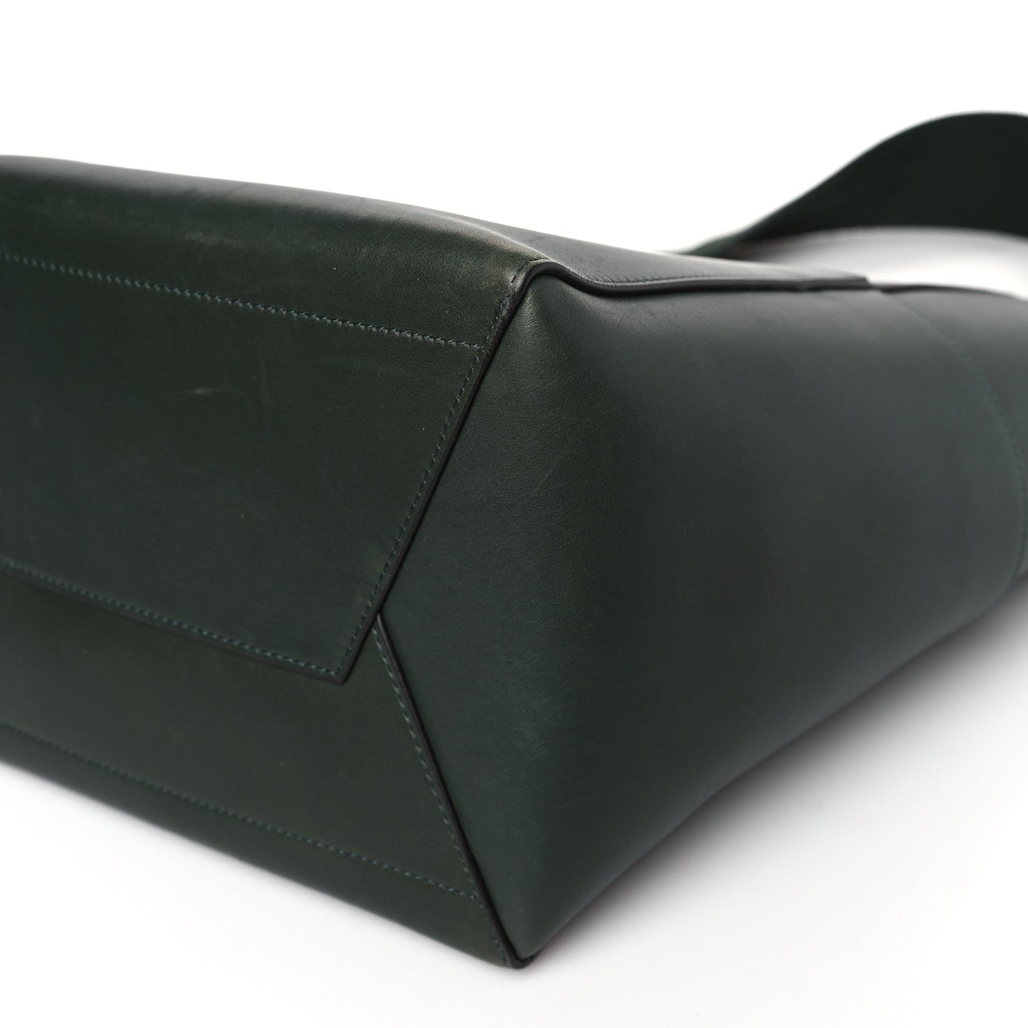Celine Smooth Calfskin Sangle Bucket Bag Dark Forest 8 of 8