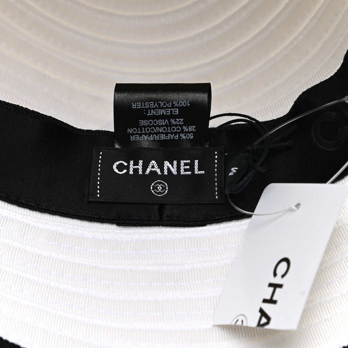 Paper Cotton CC Bucket Hat M White Black