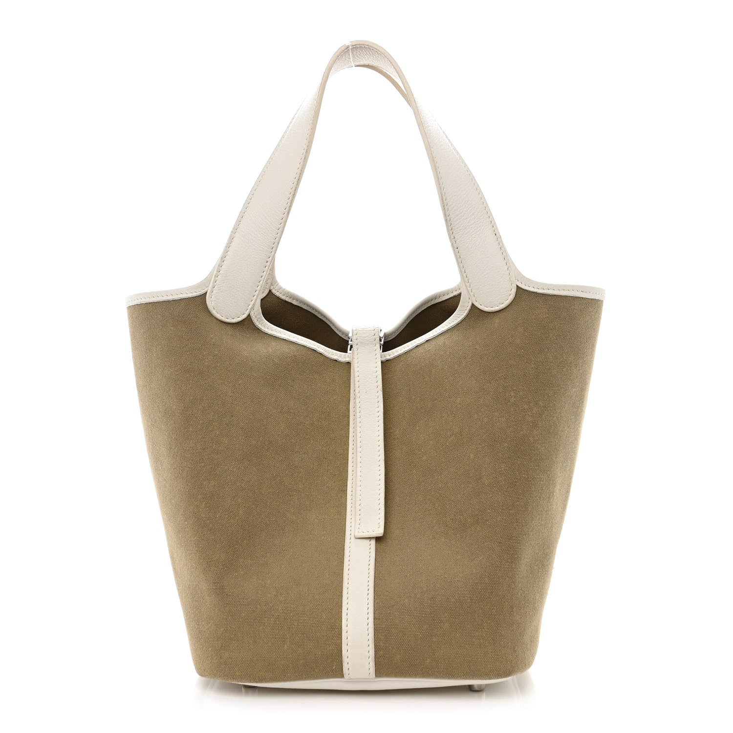 Hermes Toile Swift Picotin 18 PM White Vert Miliatire 1 of 13