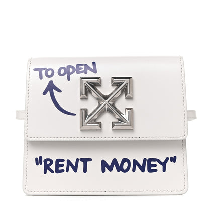 Off-White Calfskin Jitney 0.7 Rent Money Crossbody Bag White 1 of 11