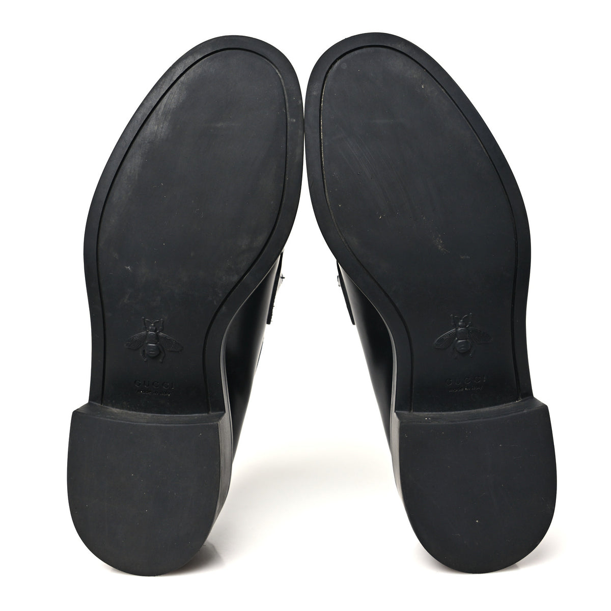Gucci Calfskin Horsebit Womens Lug Sole Loafers 37 Black 6 of 9