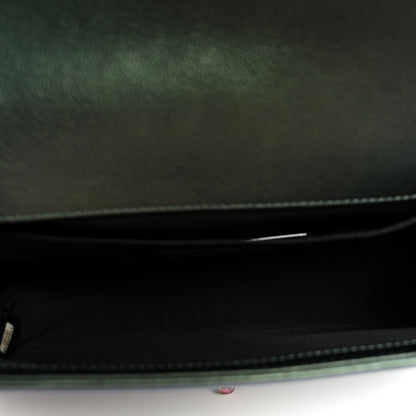 Chanel Iridescent Goatskin Quilted Medium Boy Flap Green 5 of 11