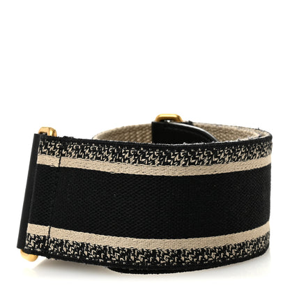 Christian Dior Canvas Embroidered Shoulder Strap Blue 2 of 3
