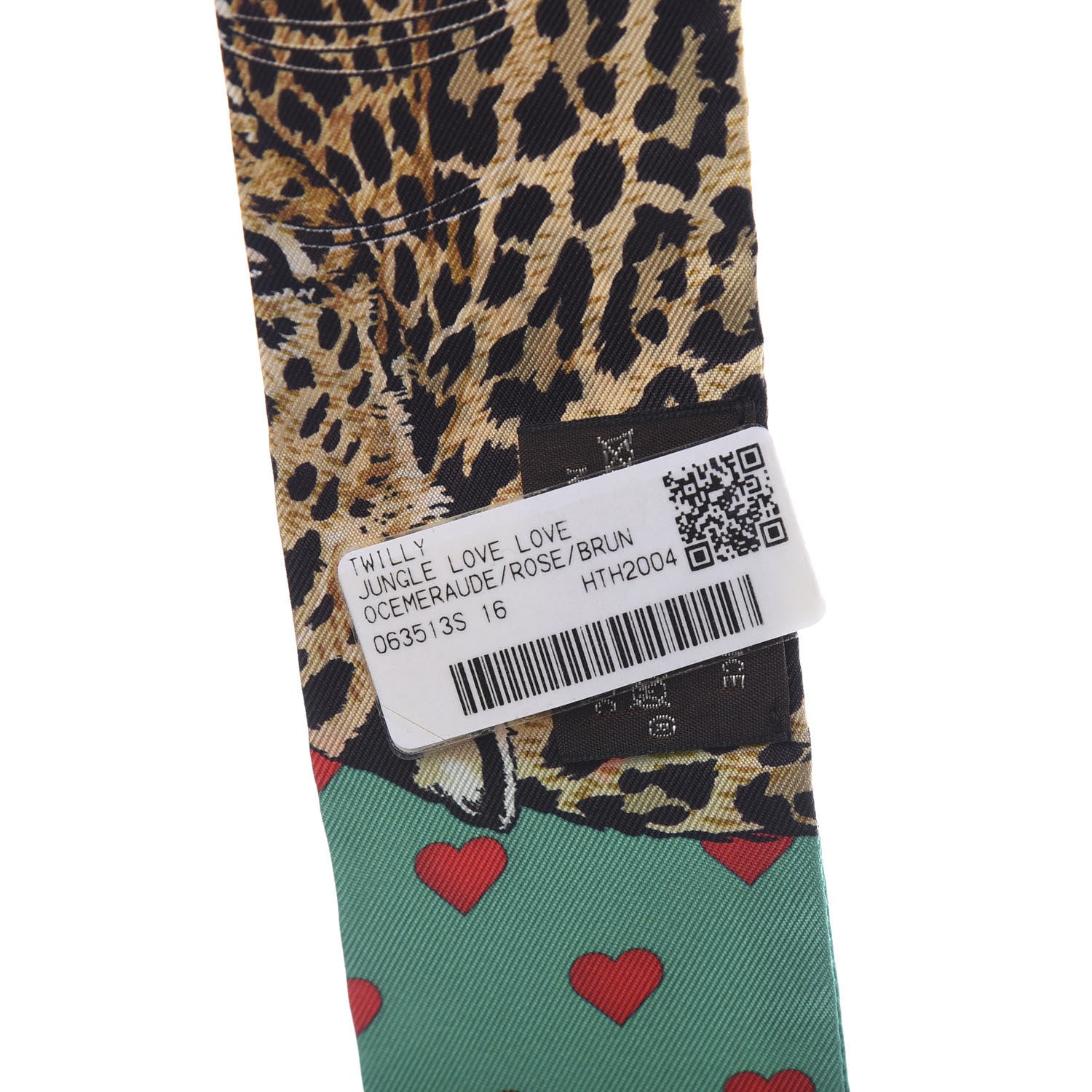 Hermes Silk Jungle Love Love Twilly Emeraude Rose Brun 3 of 5
