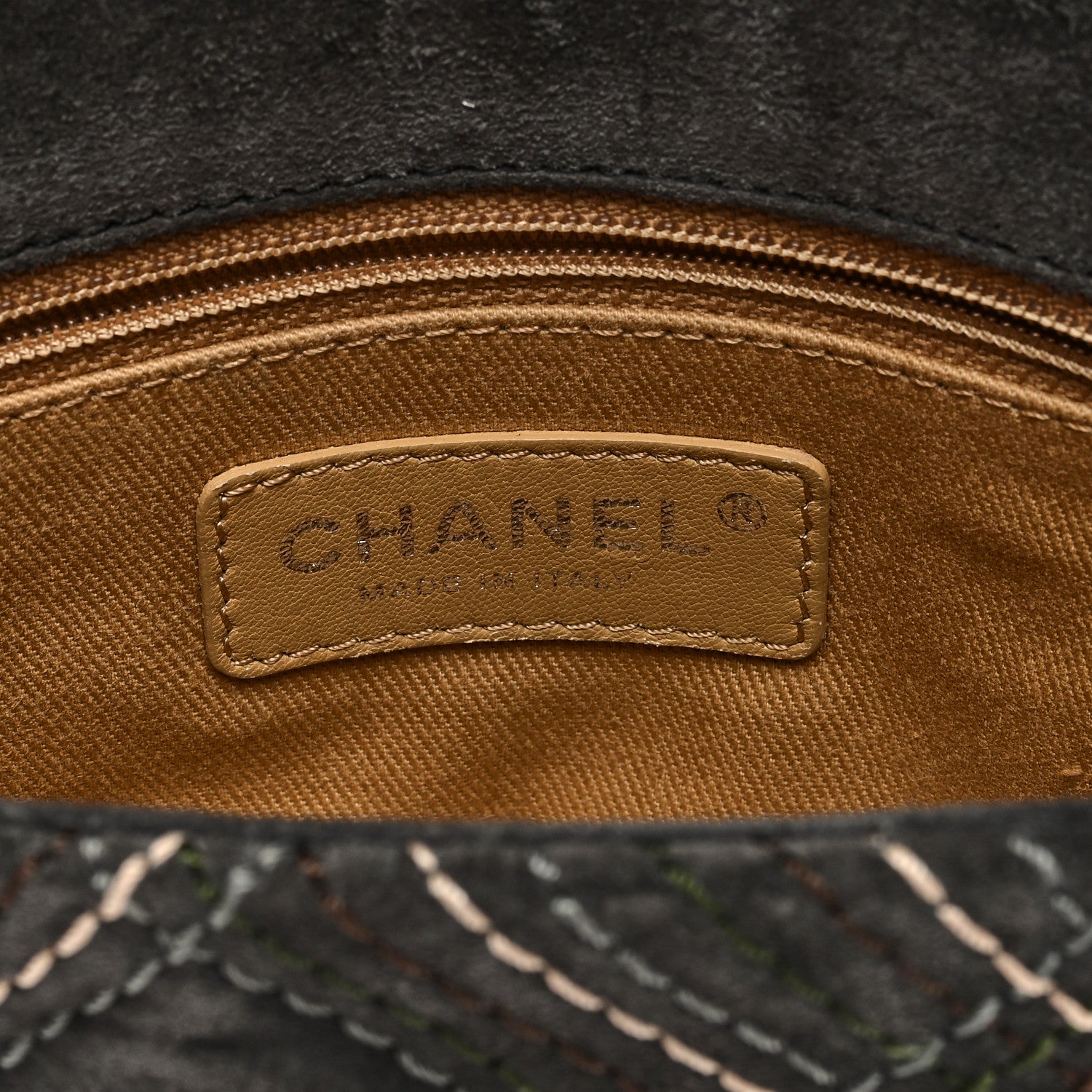 Chanel Suede Stitched Medium Saltire Single Flap Grey 6 of 9