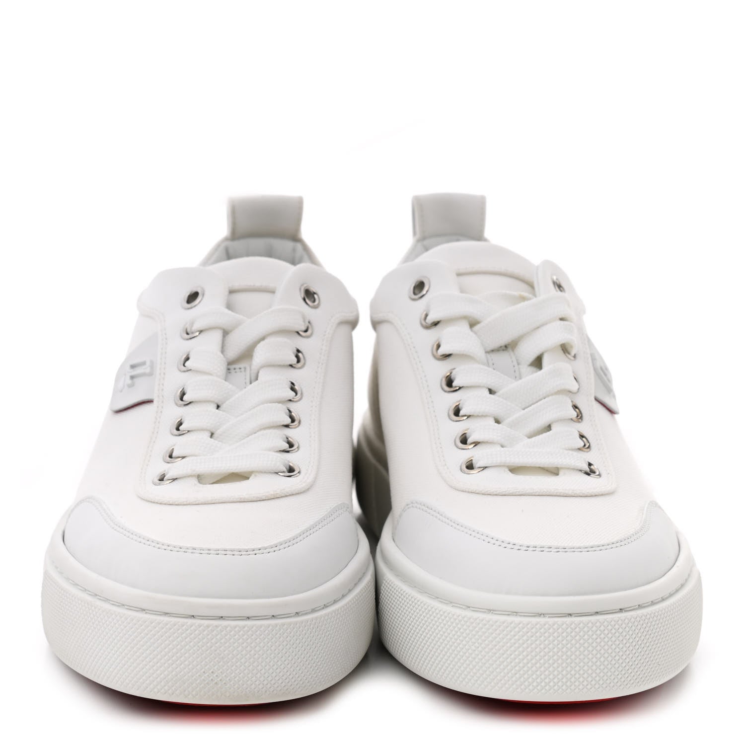 Christian Louboutin Toile Calfskin Simplerui Flat Sneakers 39.5 White 2 of 8