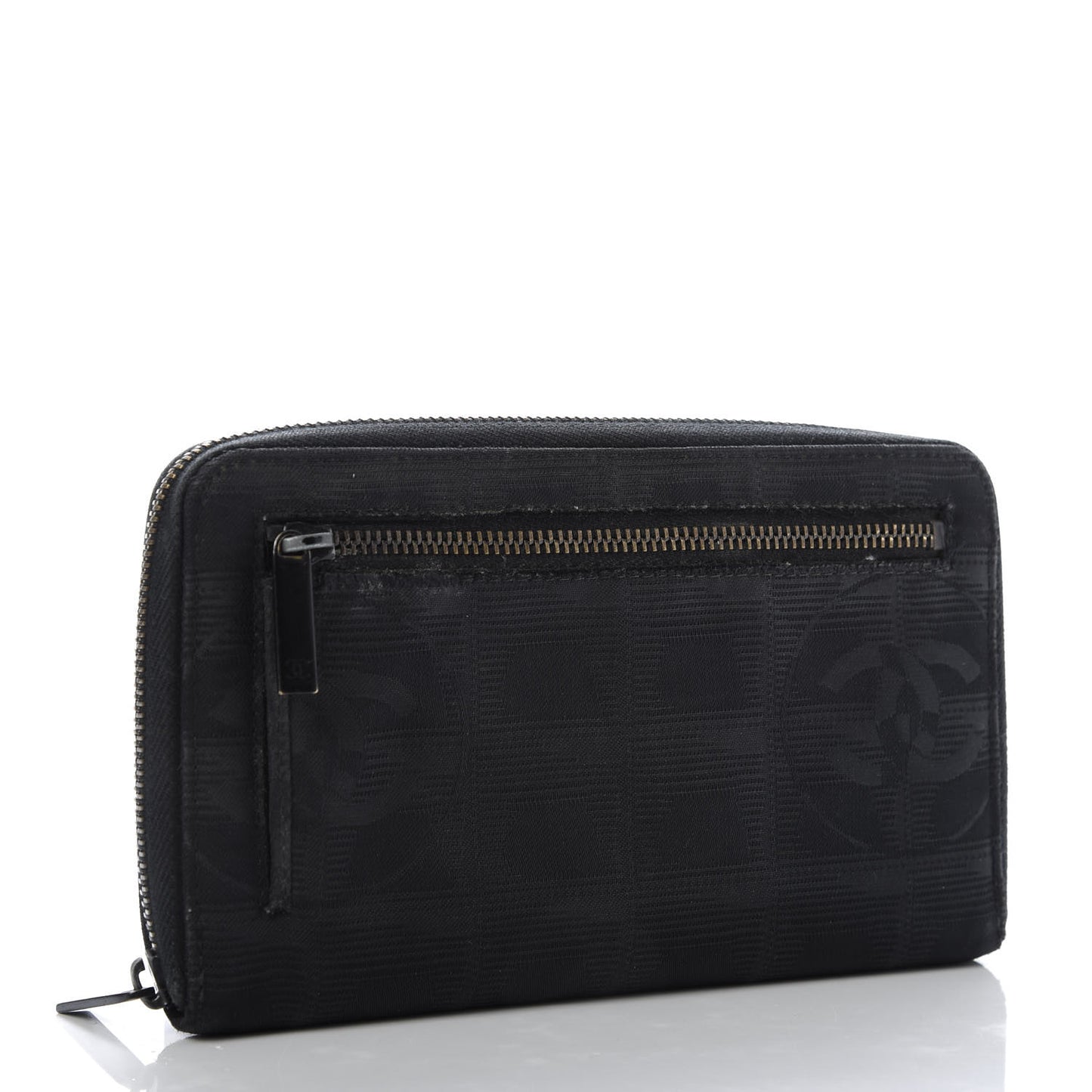 Nylon Travel Zip Around Wallet Black