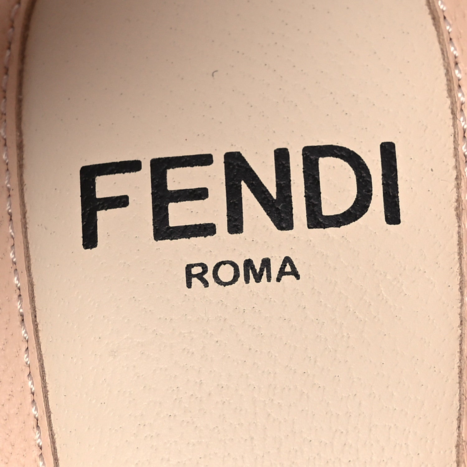 Fendi Vitello Laser Cut FF Colibri 55mm Slingback Pumps 37 Nude Phard 9 of 12
