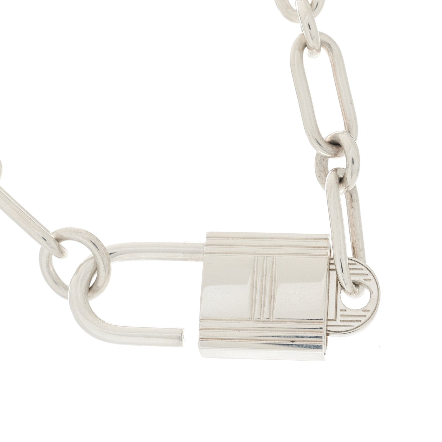 Hermes Sterling Silver Alpha Kelly Choker Necklace 7 of 8