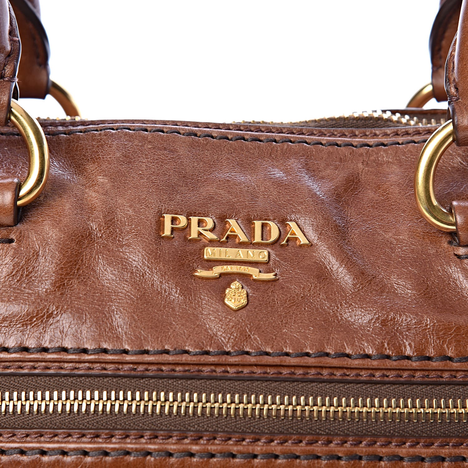 Prada Vitello Shine Shopping Satchel Palissandro 8 of 10