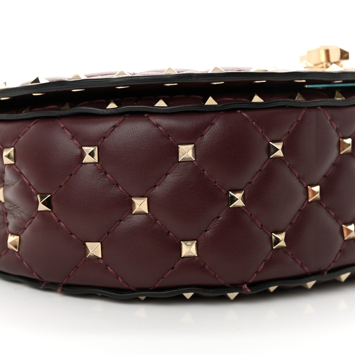 Valentino Garavani Nappa Medium Rockstud Spike Halfmoon Saddle Bag Rubin 8 of 10