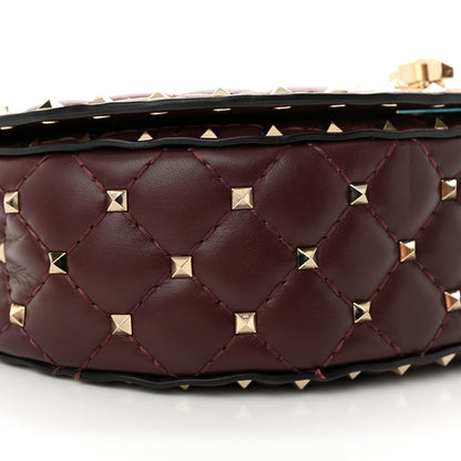 Valentino Garavani Nappa Medium Rockstud Spike Halfmoon Saddle Bag Rubin 8 of 10