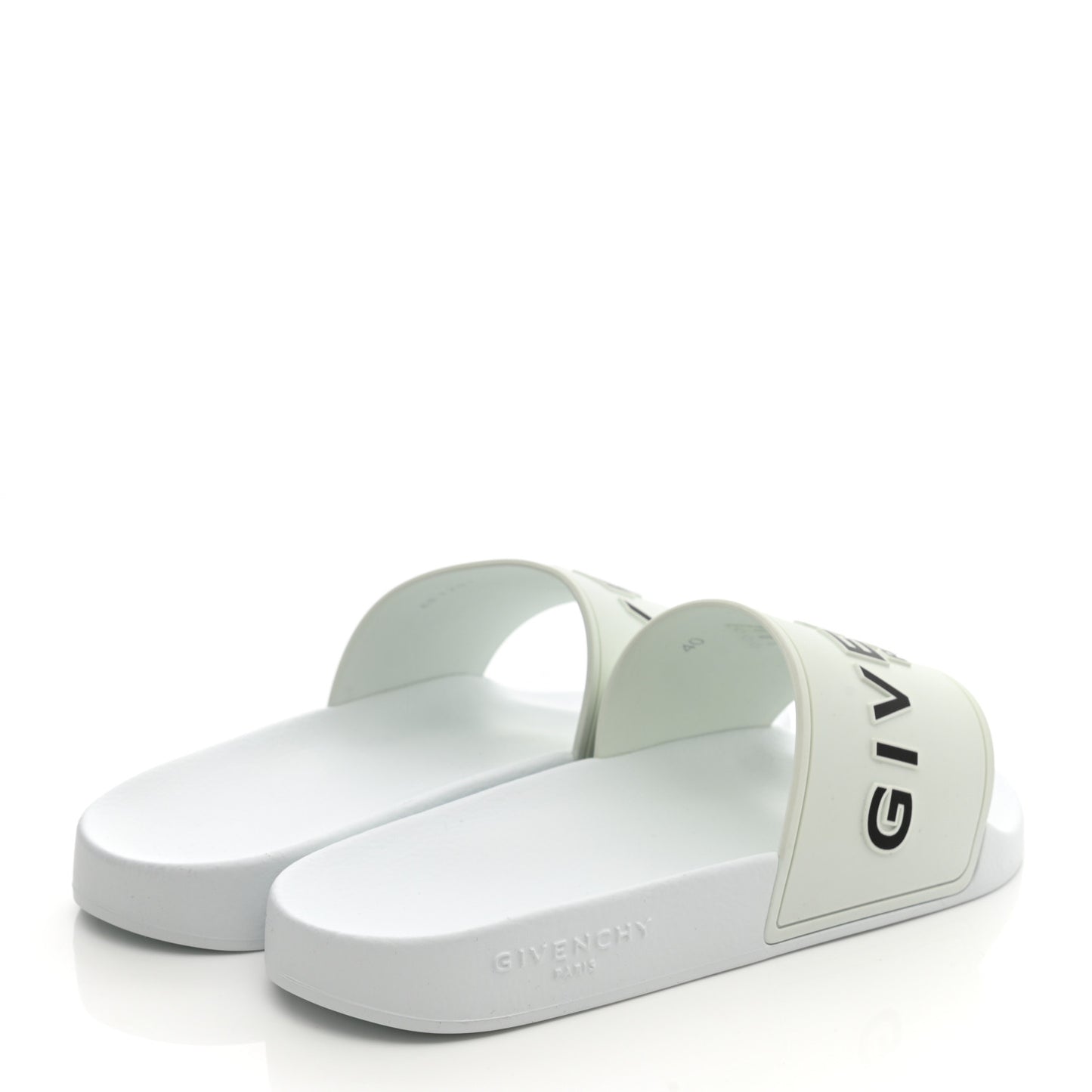 Rubber Logo Pool Slide Sandals 40 White