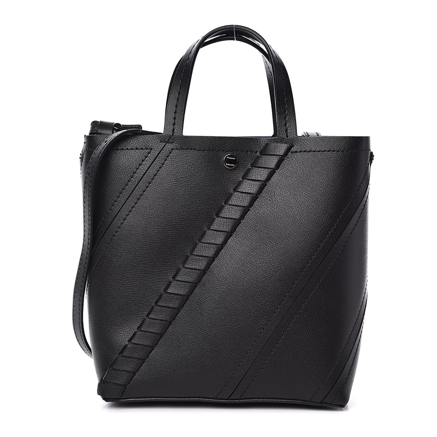 Grainy Calfskin Small Hex Tote Black