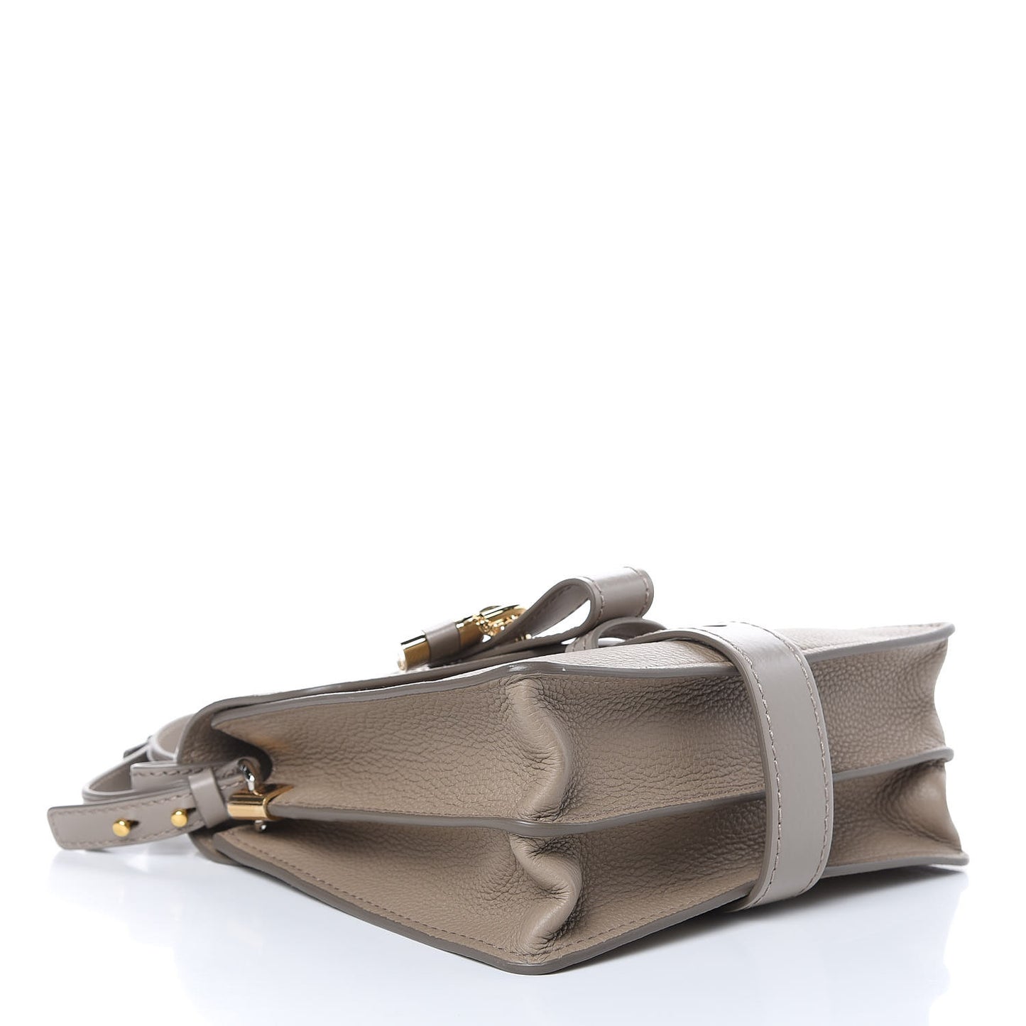 Shiny Grained Calfskin Small Aby Day Shoulder Bag Motty Grey