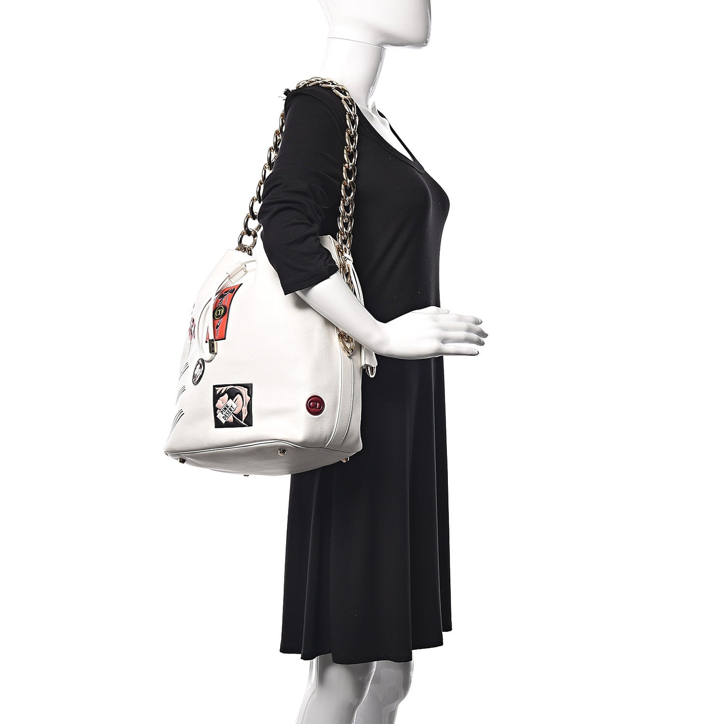 Calfskin Paradise Bubble Bucket Bag White