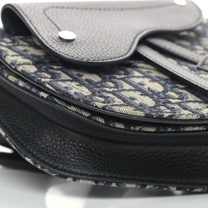 Christian Dior Oblique Saddle Messenger Pouch Beige Black 8 of 9