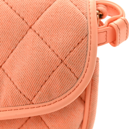 Chanel Denim Quilted Mini Messenger Flap Orange 12 of 14