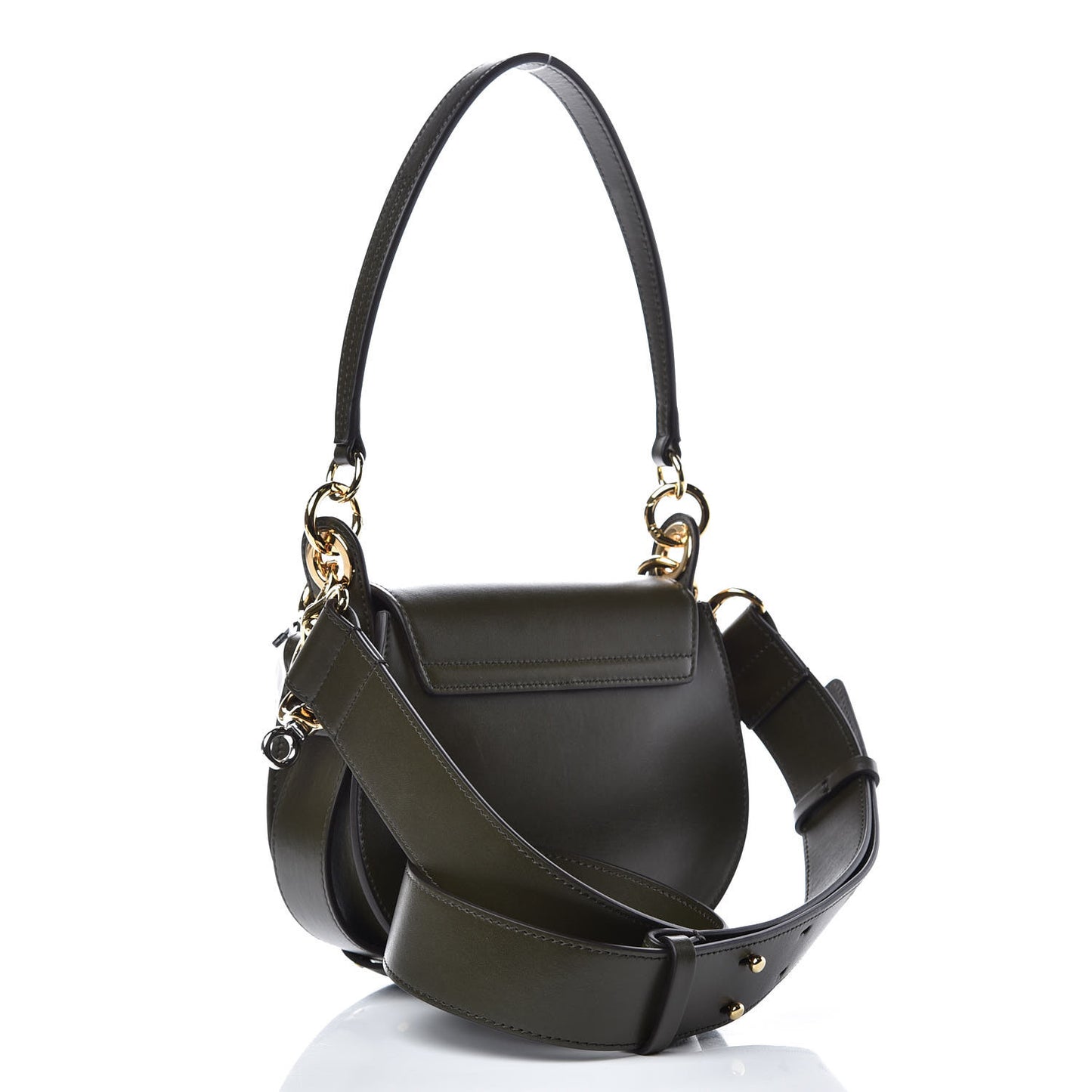 Calfskin Suede Small Tess Bag Deep Forest