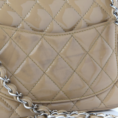 Chanel Patent Quilted Mini Square Flap Beige 10 of 11