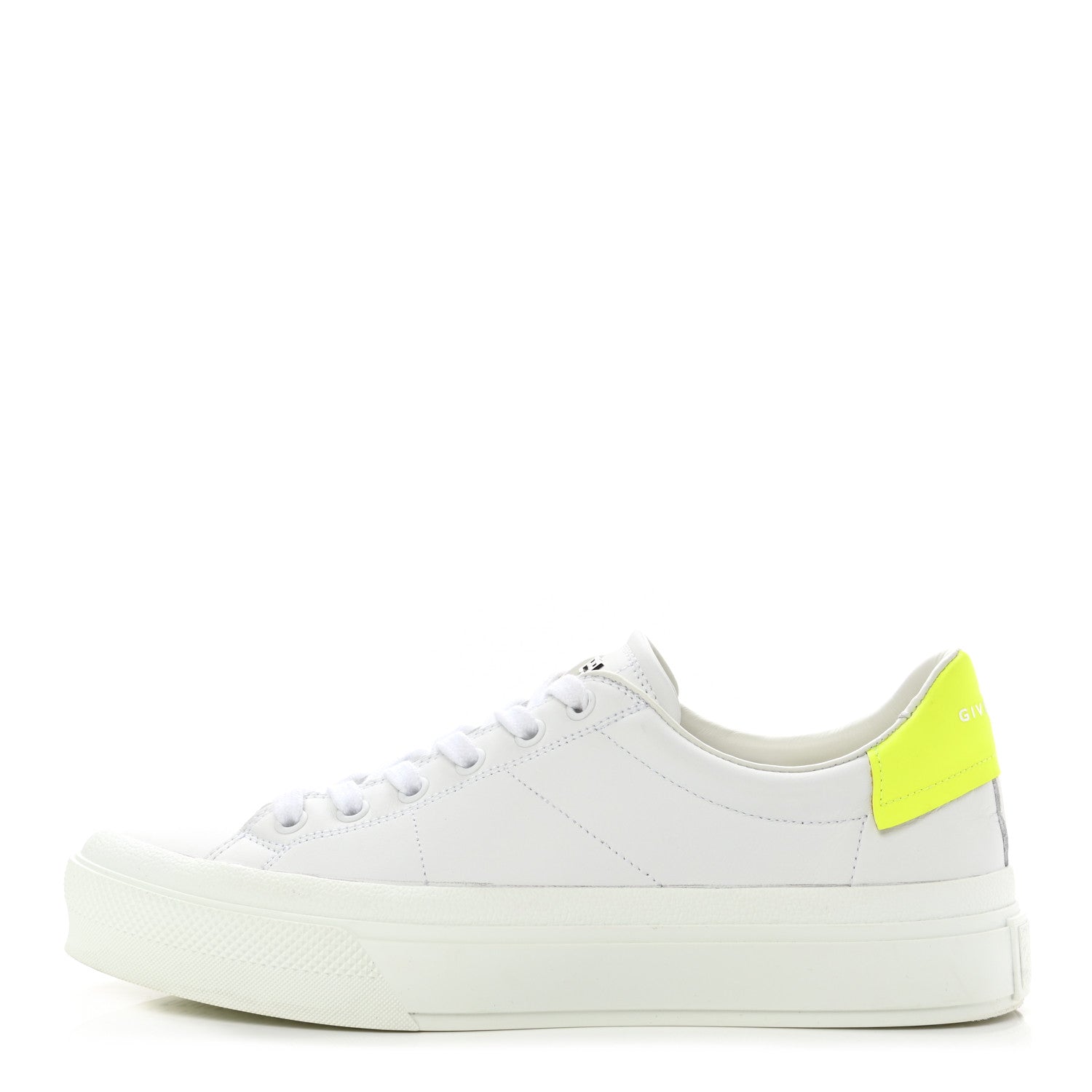 Givenchy Calfskin Womens Urban Street Sneakers 38 White Neon Yellow 1 of 8