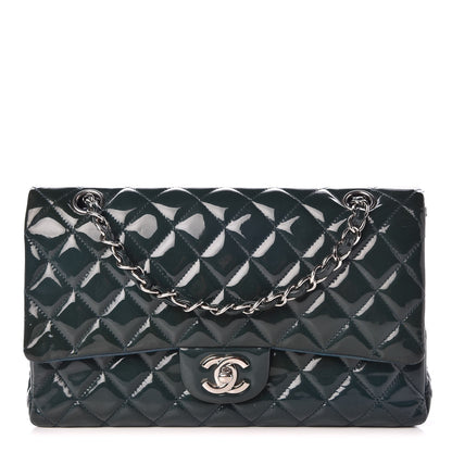 Chanel Patent Quilted Medium Double Flap Turquoise 1 of 13
