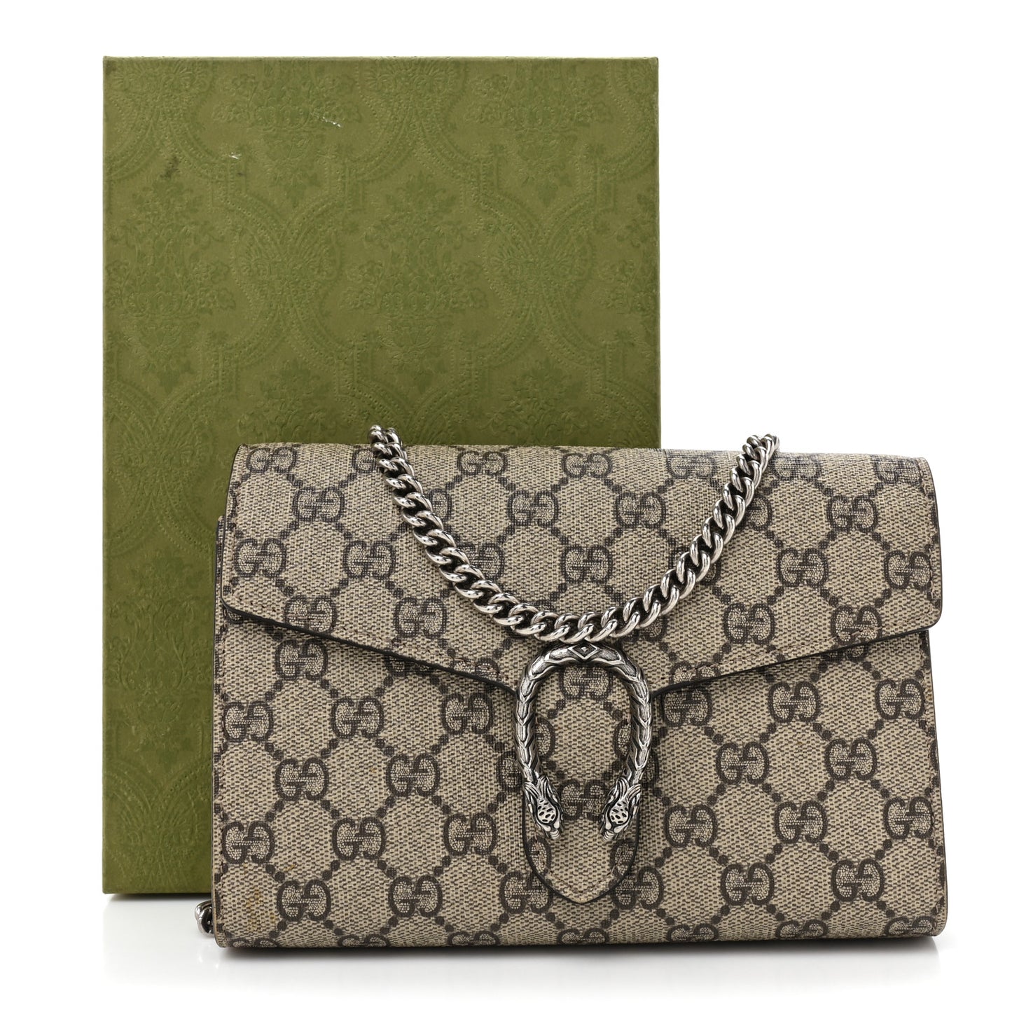 GG Supreme Monogram Mini Dionysus Chain Wallet Beige Taupe