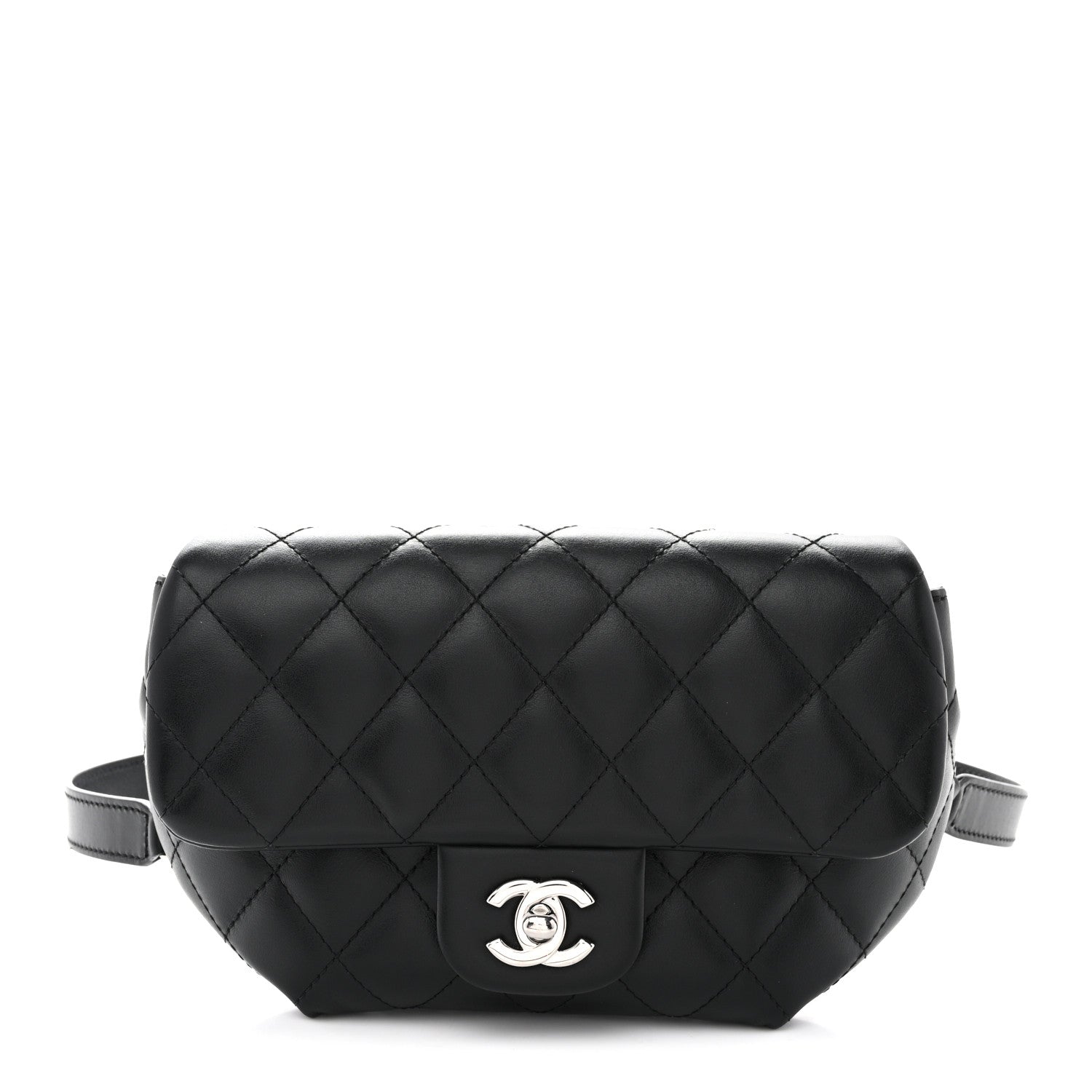 Chanel Calfskin Quilted CC Uniform Flap Belt Bag Black 1 of 16