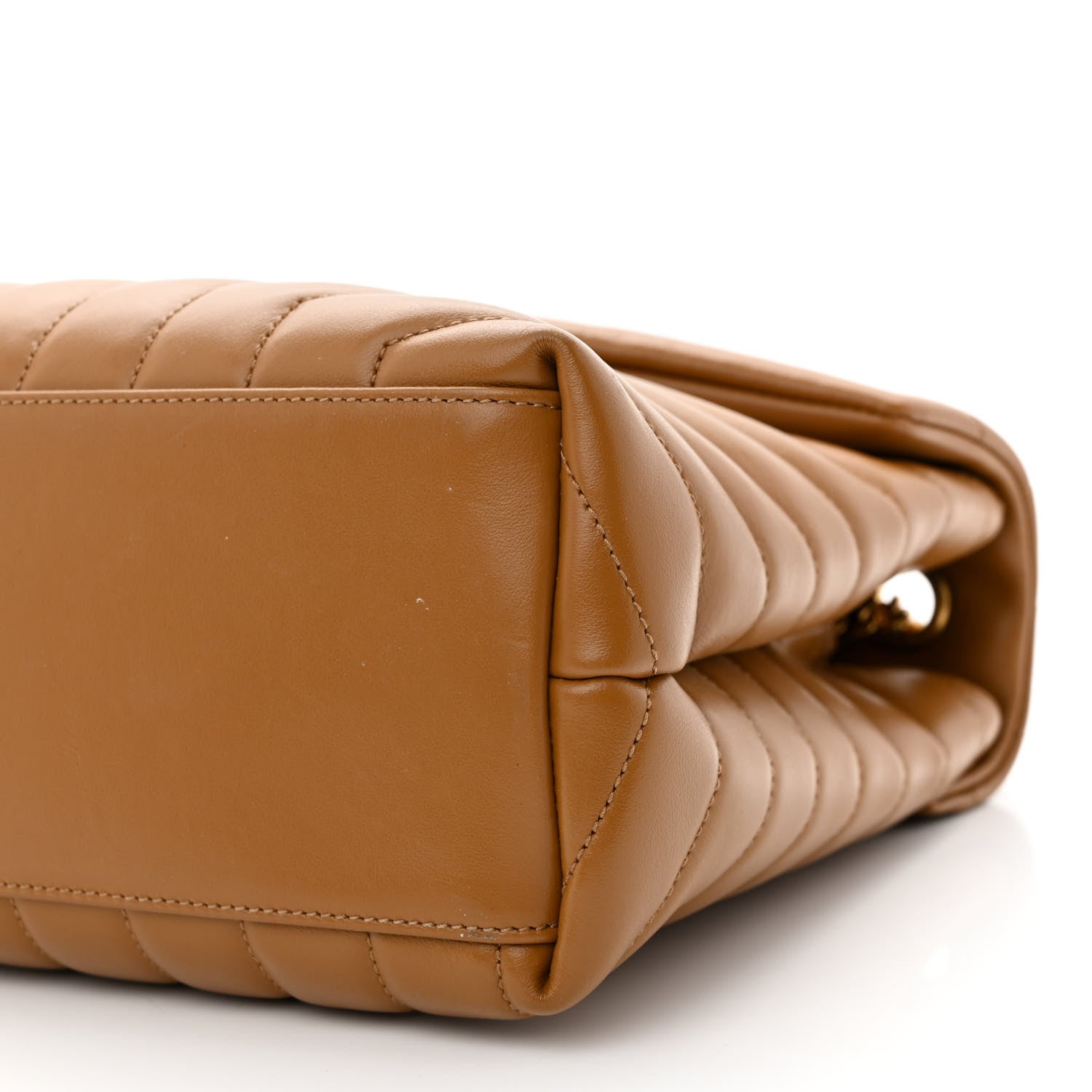 Saint Laurent Calfskin Y Quilted Monogram Medium Loulou Chain Satchel Dark Natural 10 of 13