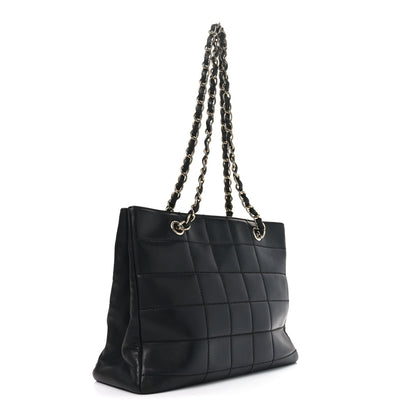 Chanel Calfskin Stitched Chocolate Bar Shopping Tote Black 3 of 11