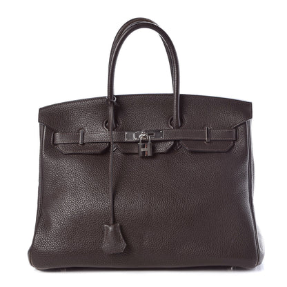 Hermes Taurillon Clemence Birkin 35 Chocolate 1 of 37