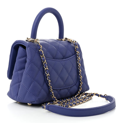 Chanel Caviar Quilted Extra Mini Coco Handle Flap Purple 2 of 11