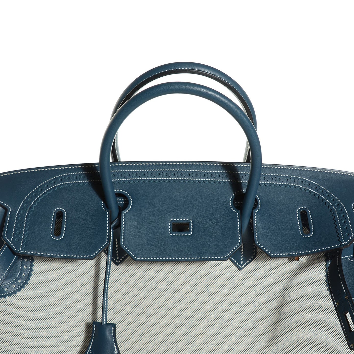 Swift Toile Ghillies Birkin 40 Bleu De Prusse