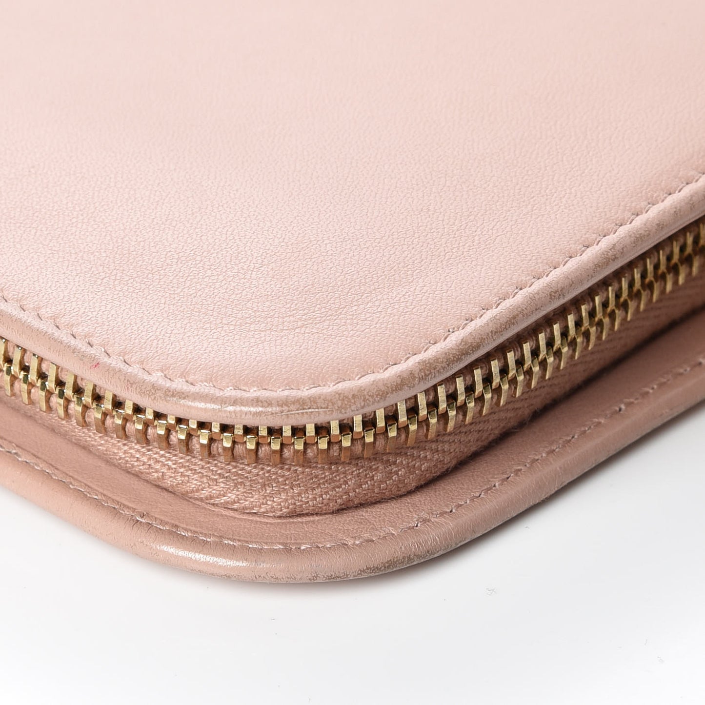 Calfskin Classic Zip Around Wallet Pink