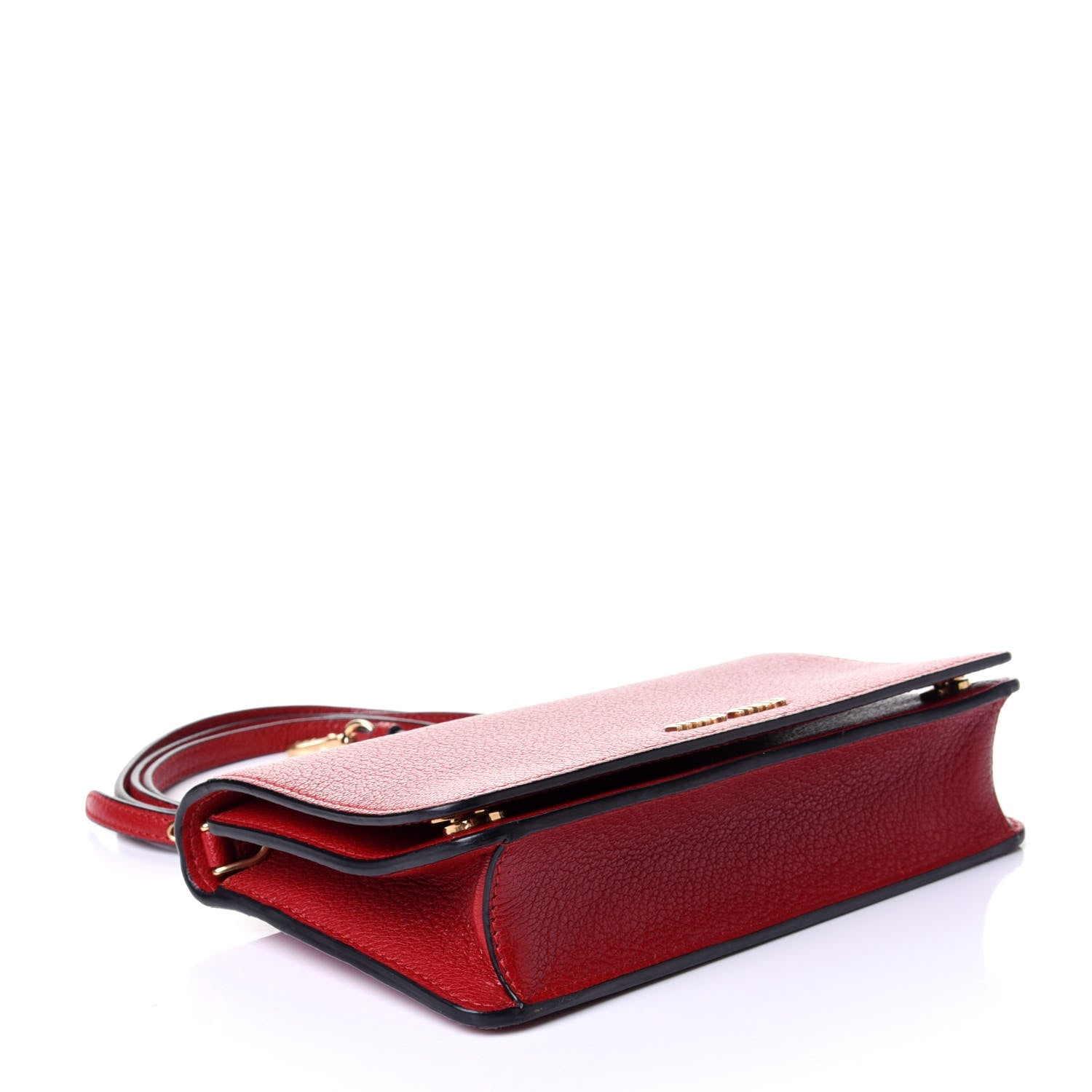 Miu Miu Goatskin Madras Phone Pouch With Chain Fuoco 3 of 5