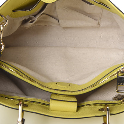 Gucci Pebbled Calfskin Medium Bamboo Shopper Tote Citrus 4 of 18