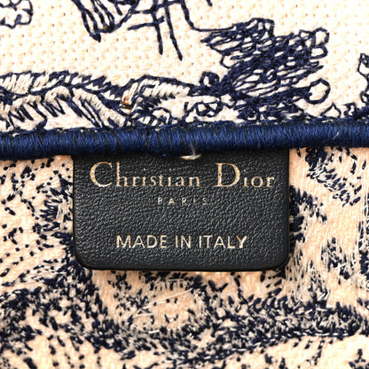 Christian Dior Canvas Embroidered Medium Dioriviera Toile De Jouy Book Tote Blue 5 of 14