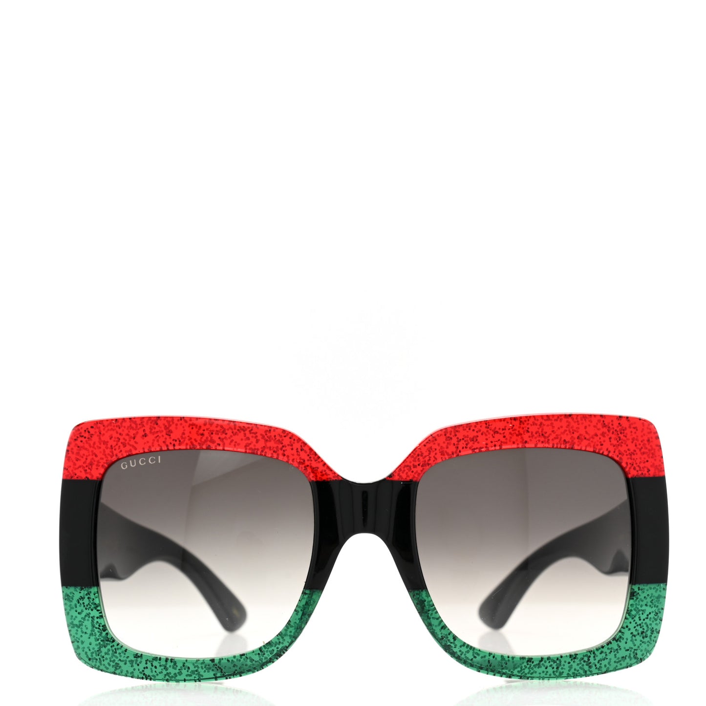 Acetate Square Frame Sunglasses GG0083S Glitter Red Black Green