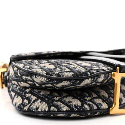Christian Dior Oblique Mini Saddle Bag With Strap Blue 9 of 11
