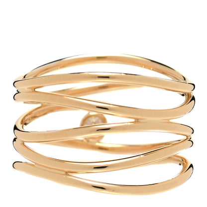 Tiffany 18K Yellow Gold Diamond Elsa Peretti 5 Row Wave Ring 50 5.5 3 of 4